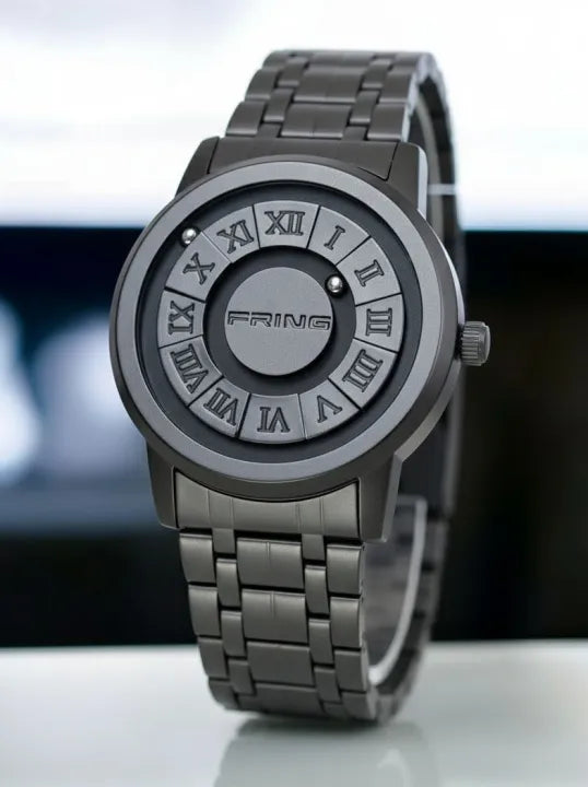 Black Stainless Steel Magnetic Ball Watch Providing Modern Design Everyday Style Support - With Box