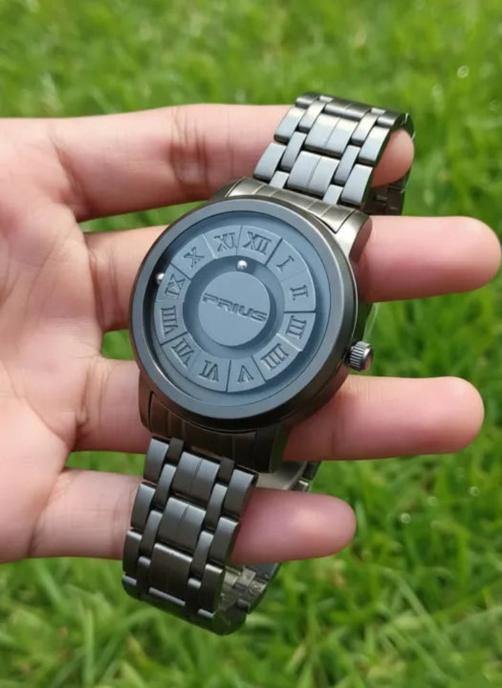 Black Stainless Steel Magnetic Ball Watch Providing Modern Design Everyday Style Support - With Box