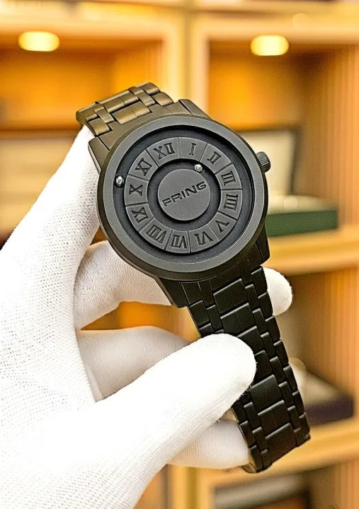Black Stainless Steel Magnetic Ball Watch Providing Modern Design Everyday Style Support - With Box
